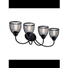Kichler 55044BK 4-Lights Black 75W Vanity Light