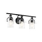 Kichler Everett 55079BK 3-Lights Black 225W Vanity Light