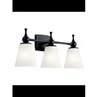 Kichler 55092BK 3-Lights Black 75W Vanity Light