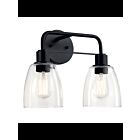 Kichler 55101BK 2-Lights Black 60W Vanity Light