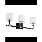 Kichler 55107BK 3-Lights Black 75W Vanity Light