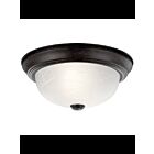 Kichler 8108TZ 2-Lights Tannery Bronze 60W Flush Mount Ceiling Light