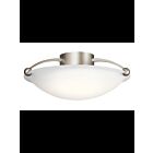 Kichler 8406NI 3-Lights Brushed Nickel 60W Semi-Flush Mount Ceiling Light