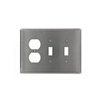 Leviton 84121-40 3 Gang 2-Toggle/1-Duplex Comb Wallplate