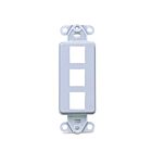 Leviton 41643-gy Grey 3-Port Wallplate Insert