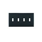 Leviton 80712-e Black Wallplate 4 Gangs