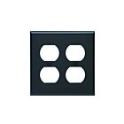 Leviton 80716-e Black Duplex Receptacle Wallplate