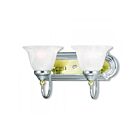 Livex Lighting 1002-52 Belmont 2-Lights 200W Polished Chrome & Polished Brass Bath Vanity Light