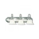 Livex Lighting 1003-95 Belmont 3-Lights 300W Brushed Nickel Finish with Polished Chrome Finish Insert Bath Vanity Light