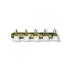 Livex Lighting 1005-01 Belmont 5-Lights 500W Antique Brass Bath Vanity Light
