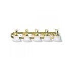 Livex Lighting 1005-25 Belmont 5-Lights 500W Polished Brass & Polished Chrome Bath Vanity Light