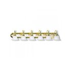 Livex Lighting 1006-25 Belmont 6-Lights 600W Polished Brass & Polished Chrome Bath Vanity Light
