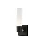 Livex Lighting Aero 10101-04 60W 1-Light Black with Brushed Nickel Accent Wall Sconce