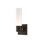 Livex Lighting Aero 10101-07 60W 1-Light Bronze with Antique Brass Accent Wall Sconce