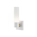 Livex Lighting Aero 10101-13 60W 1-Light Textured White with Antique Brass Accent Wall Sconce