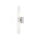 Livex Lighting Aero 10102-03 2-Lights 120W White with Brushed Nickel Accent Vanity Light