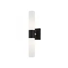 Livex Lighting 10102-04 Aero 2-Lights 120W Black with Brushed Nickel Accent Bath Vanity Light