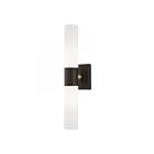 Livex Lighting 10102-07 Aero 2-Lights 120W Bronze with Antique Brass Accent Bath Vanity Light