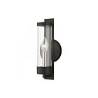 Livex Lighting Castleton 10141-04 60W 1-Light Black with Brushed Nickel Candle Wall Sconce