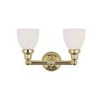 Livex Lighting 1022-02 Classic 2-Lights 200W Polished Brass Bath Vanity Light
