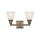 Livex Lighting 1032-01 Mission 2-Lights 200W Antique Brass Bath Vanity Light