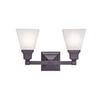 Livex Lighting 1032-07 Mission 2-Lights 200W Bronze Bath Vanity Light
