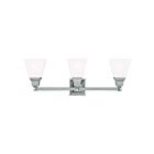 Livex Lighting 1033-35 Mission 3-Lights 300W Polished Nickel Bath Vanity Light