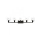 Livex Lighting 10385-04 Aragon 5-Lights 500W Black Bath Vanity Light
