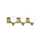 Livex Lighting 10503-01 Springfield 3-Lights 300W Antique Brass Bath Vanity Light