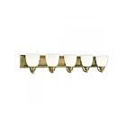 Livex Lighting 10505-01 Springfield 5-Lights 500W Antique Brass Bath Vanity Light