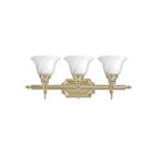 Livex Lighting 1283-02 Regency 3-Lights 300W Polished Brass Bath Vanity Light