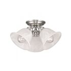 Livex Lighting Essex 1358-91 3-Lights 180W Brushed Nickel Semi Flush Mount