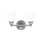Livex Lighting 13662-91 Somerville 2-Lights 200W Brushed Nickel Bath Vanity Light