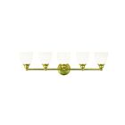 Livex Lighting 13665-02 Somerville 5-Lights 500W Polished Brass Bath Vanity Light