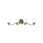 Livex Lighting 13674-01 Somerville 4-Lights 400W Antique Brass Bath Vanity Light