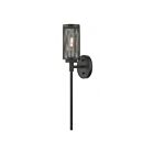 Livex Lighting Industro 14121-04 60W 1-Light Black with Brushed Nickel Accents Wall Sconce