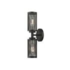 Livex Lighting Industro 14122-04 120W 2-Lights Black with Brushed Nickel Accents Wall Sconce
