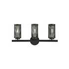 Livex Lighting 14123-04 Industro 3-Lights 180W Black with Brushed Nickel Accents Bath Vanity Light