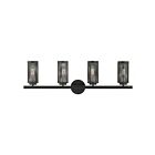 Livex Lighting 14124-04 Industro 4-Lights 240W Black with Brushed Nickel Accents Bath Vanity Light