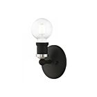 Livex Lighting Lansdale 14420-04 1-Light 60W Black with Brushed Nickel Accents Vanity Light