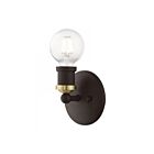 Livex Lighting Lansdale 14420-07 1-Light 60W Bronze with Antique Brass Accents Vanity Light