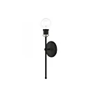 Livex Lighting Lansdale 14421-04 60W 1-Light Black with Brushed Nickel Accents Wall Sconce