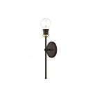 Livex Lighting Lansdale 14421-07 60W 1-Light Bronze with Antique Brass Accents Wall Sconce