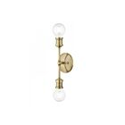 Livex Lighting Lansdale 14422-01 2-Lights 120W Antique Brass Vanity Light