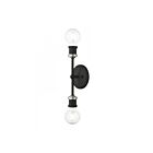 Livex Lighting Lansdale 14422-04 2-Lights 120W Black with Brushed Nickel Accents Vanity Light