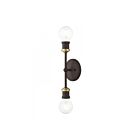 Livex Lighting Lansdale 14422-07 2-Lights 120W Bronze with Antique Brass Accents Vanity Light