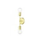 Livex Lighting Lansdale 14422-12 2-Lights 120W Satin Brass Vanity Light