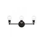 Livex Lighting 14423-04 Lansdale 3-Lights 180W Black with Brushed Nickel Accents Bath Vanity Light