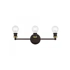 Livex Lighting 14423-07 Lansdale 3-Lights 180W Bronze with Antique Brass Accents Bath Vanity Light