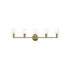 Livex Lighting 14425-01 Lansdale 5-Lights 300W Antique Brass Bath Vanity Light